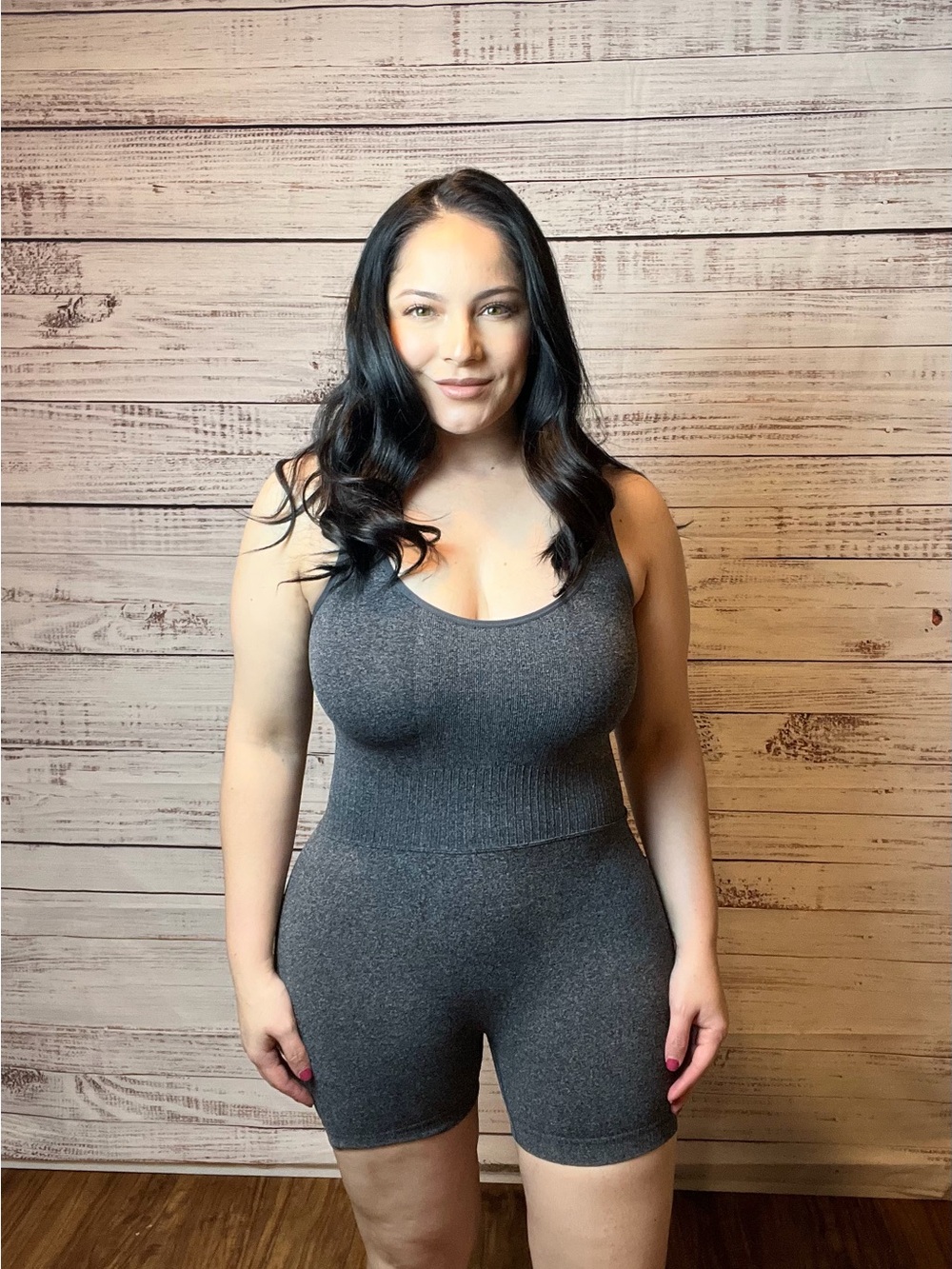 Charcoal Knit One-Piece Romper - Comfortable Everyday Style
